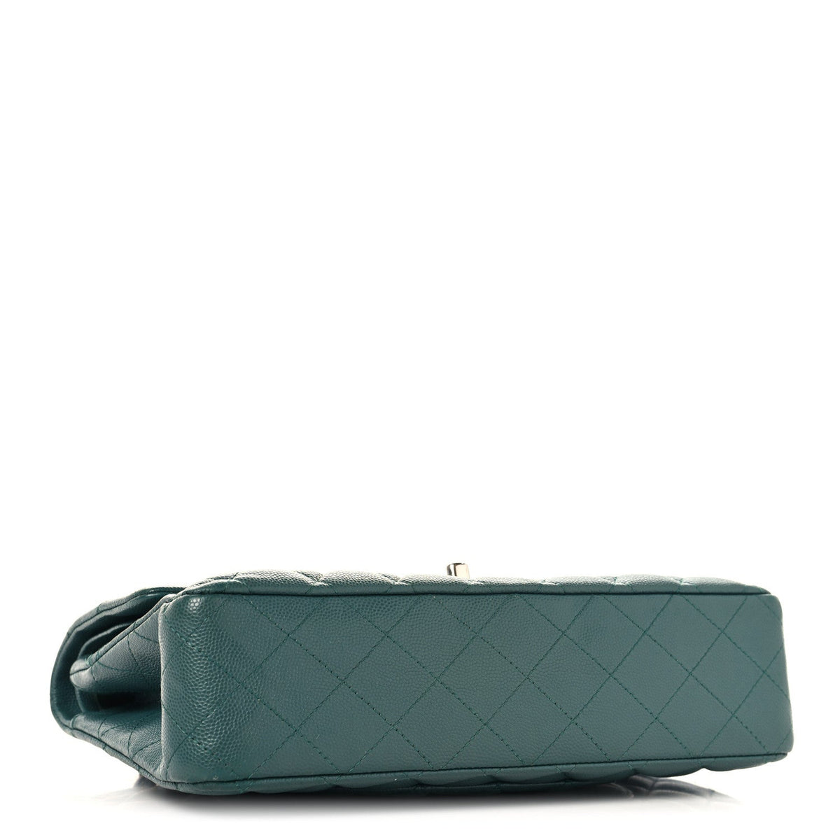 Caviar Quilted Medium Double Flap Green wholesalehk.shop