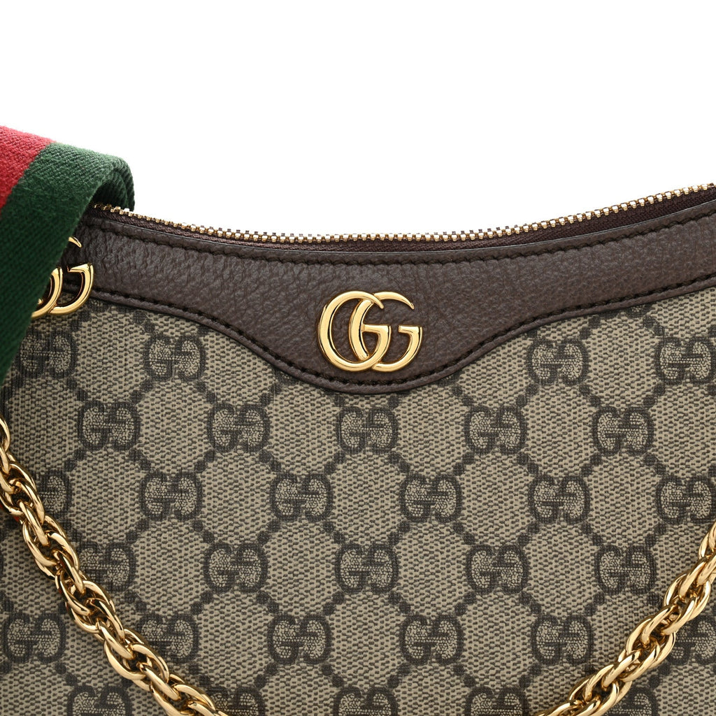 GG Supreme Monogram Textured Dollar Calfskin Web Small Ophidia GG Handbag Beige Ebony New Acero wholesalehk.shop