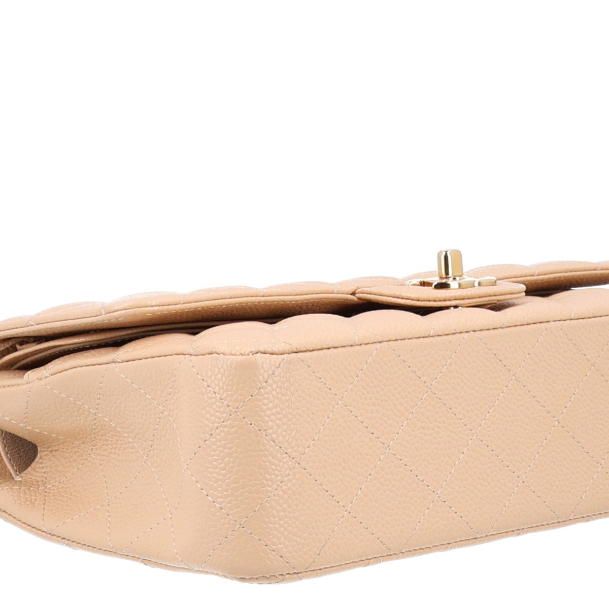 Caviar Quilted Medium Double Flap Beige wholesalehk.shop