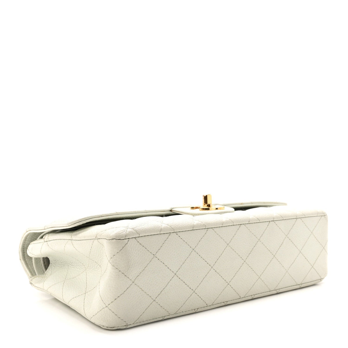 Caviar Quilted Medium Double Flap Light Blue wholesalehk.shop