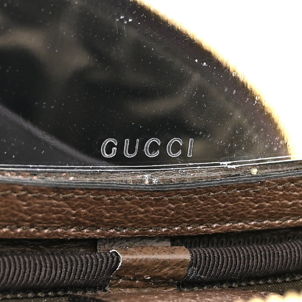GG Supreme Monogram Textured Calfskin Web Ophidia Vanity Cosmetic Case Beige Ebony New Acero wholesalehk.shop