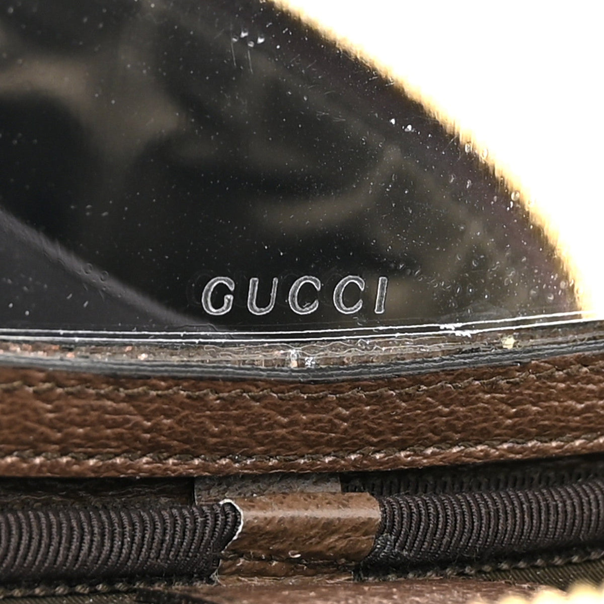 GG Supreme Monogram Textured Calfskin Web Ophidia Vanity Cosmetic Case Beige Ebony New Acero wholesalehk.shop