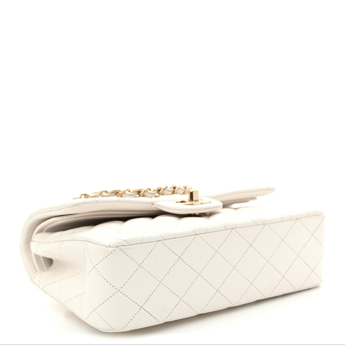 Caviar Quilted Small Double Flap White wholesalehk.shop