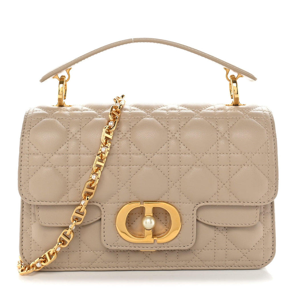 Calfskin Cannage Small Jolie Top Handle Bag Powder Beige wholesalehk.shop