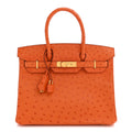 Ostrich Birkin 30 Orange £¨ Direct shipment via from wholesalehk.shop