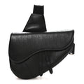 Calfskin Perforated Oblique Galaxy Mens Saddle Bag Black wholesalehk.shop