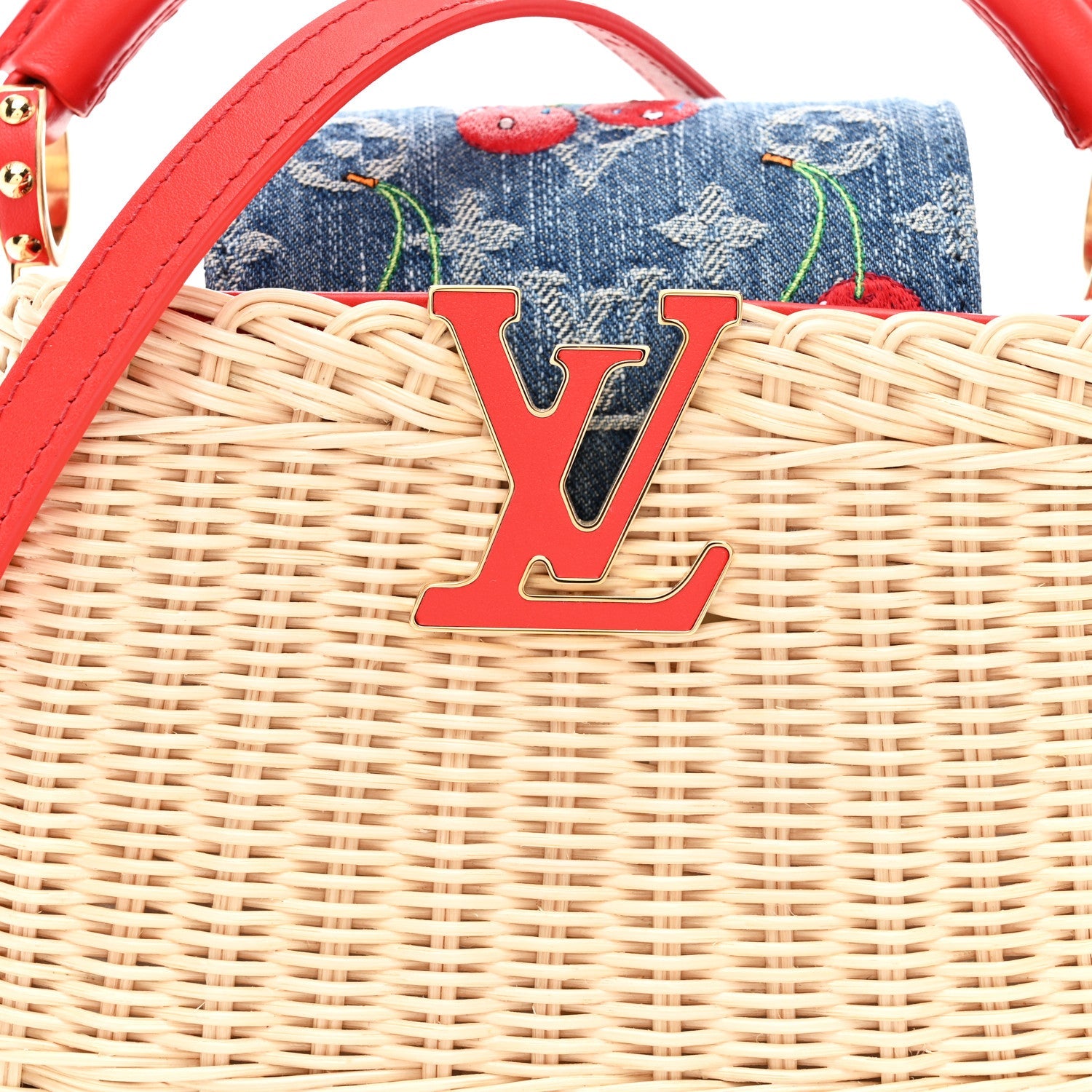 LV X TM Rattan Denim Calfskin Cerises Capucines Mini £¨ Direct shipment via from wholesalehk.shop