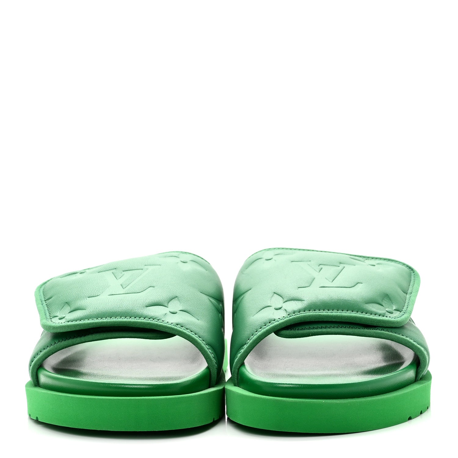 Embossed Monogram Pool Pillow Comfort Mules 9 Green £¨ Direct shipment via from wholesalehk.shop