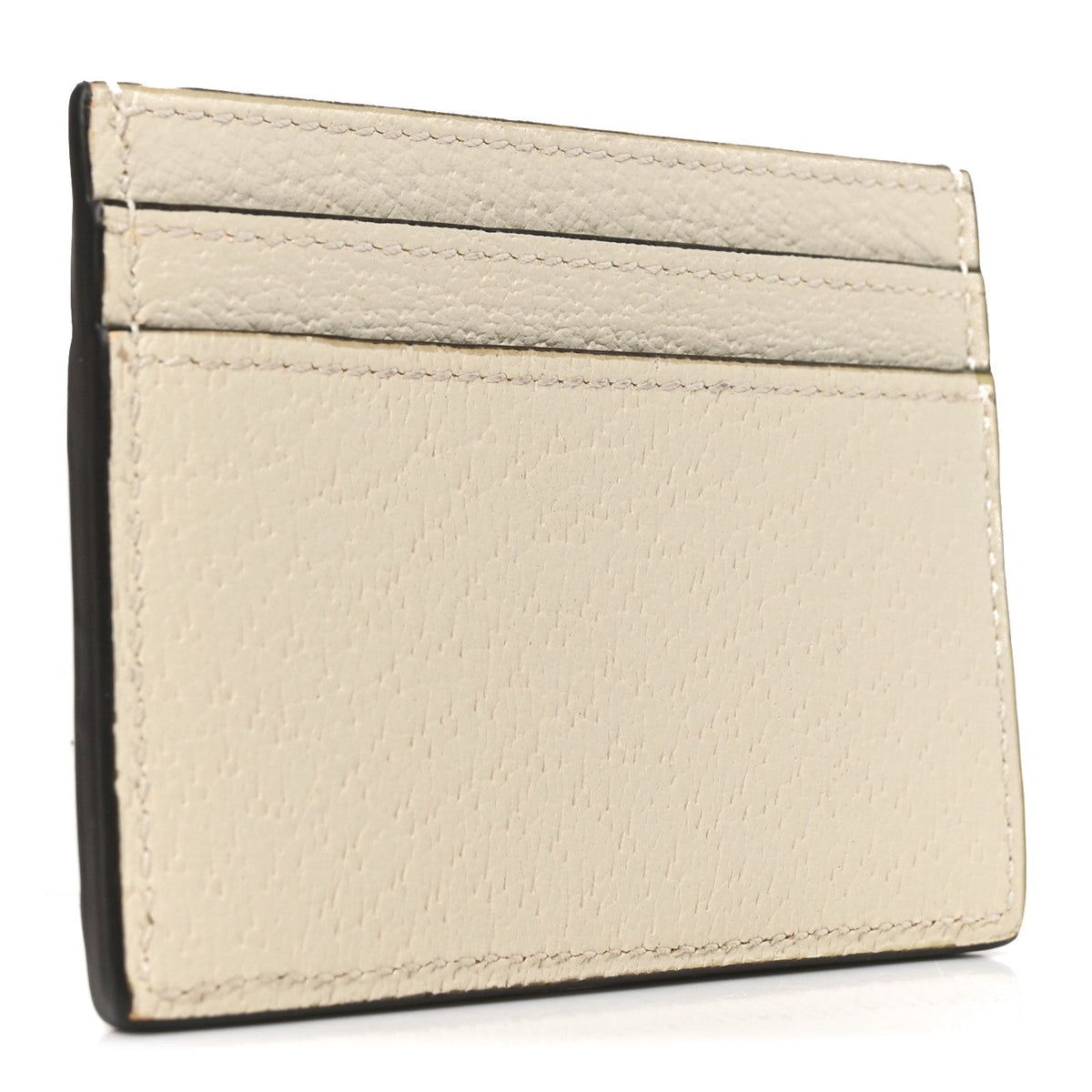 Textured Calfskin Web Ophidia Card Holder Mystic White wholesalehk.shop