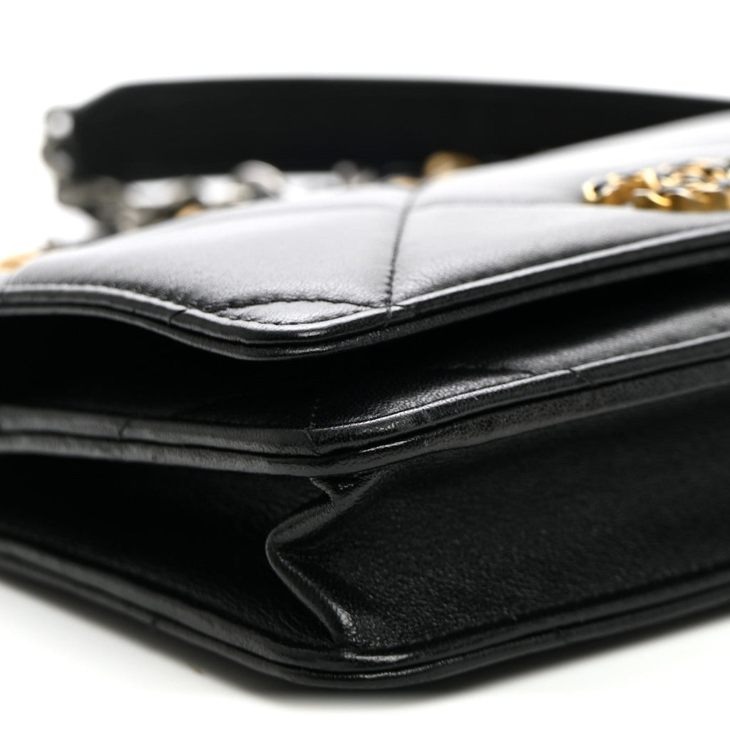 Lambskin Quilted Chanel 19 Wallet On Chain WOC Black wholesalehk.shop