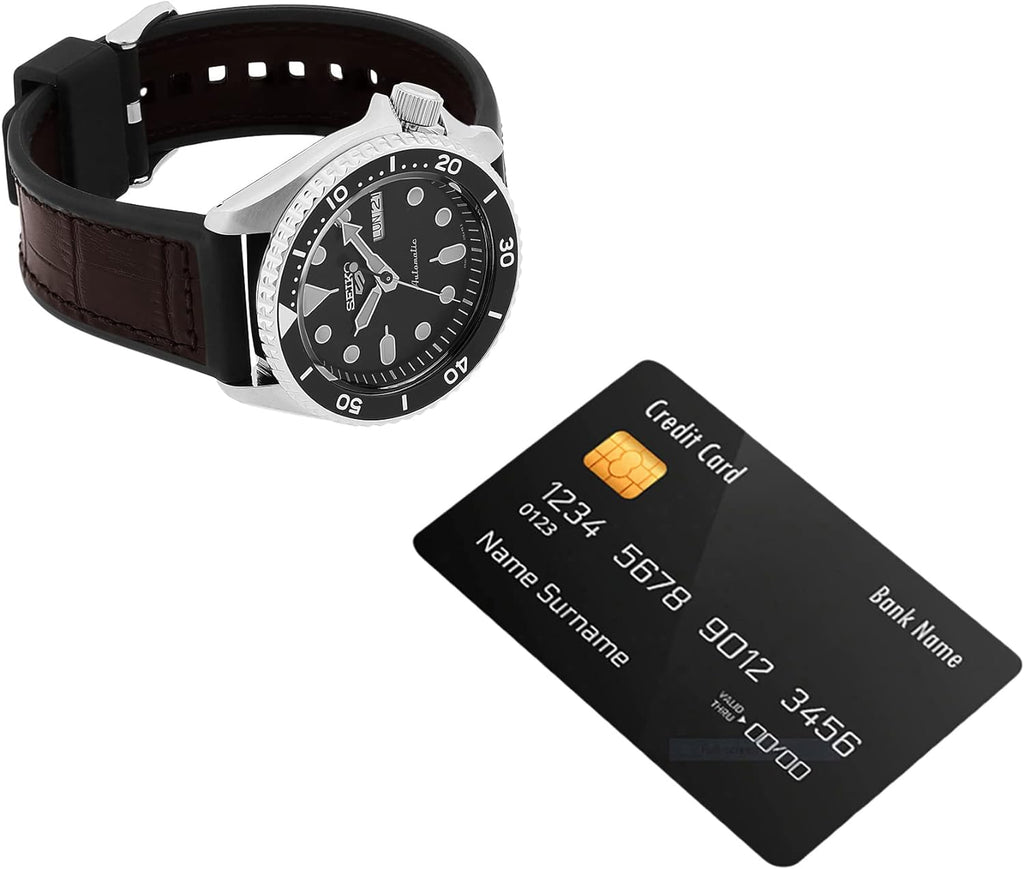 Seiko 5 Sports SKX Automatic Black Dial Black Leather Strap Watch for Men - SRPD55K2 wholesalehk.shop