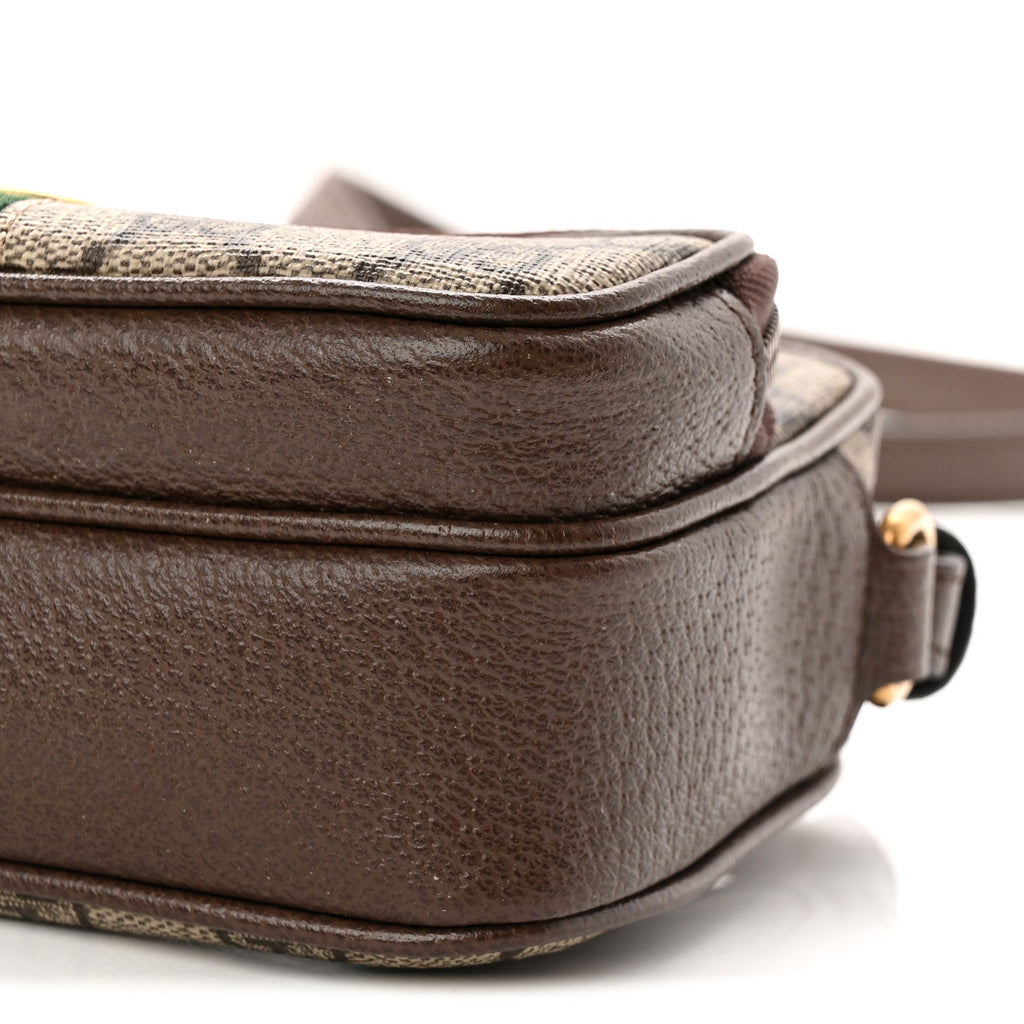 GG Supreme Monogram Textured Dollar Calfskin Web Mini Ophidia Convertible Shoulder Bag Beige Ebony New Acero wholesalehk.shop