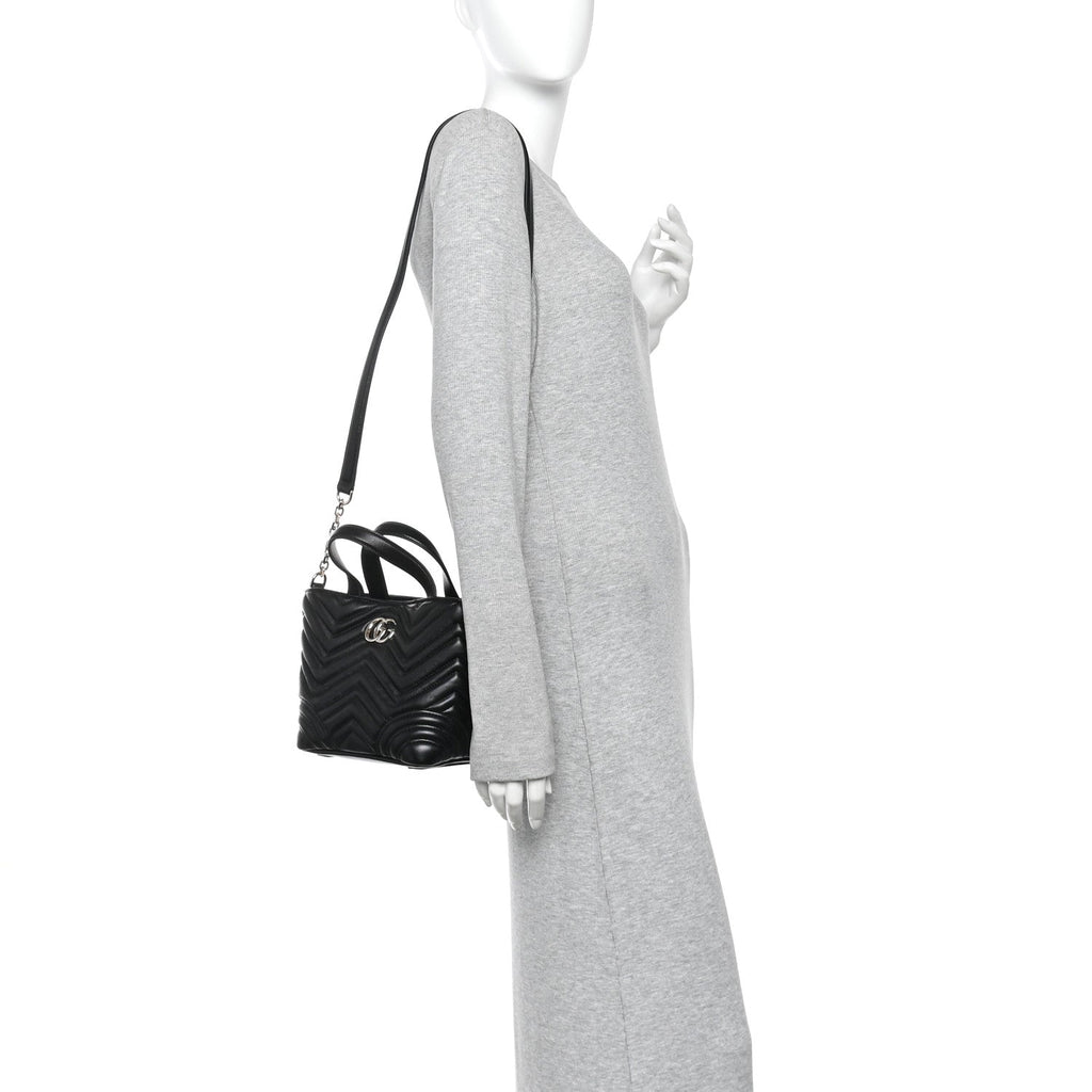 Lambskin Matelasse Small GG Marmont Betty Tote Bag Black wholesalehk.shop