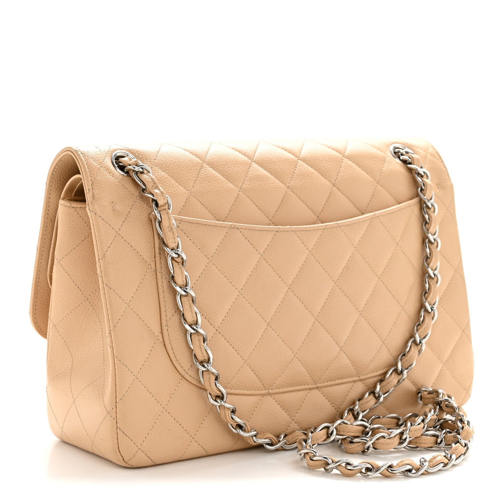 Caviar Quilted Jumbo Double Flap Beige Clair wholesalehk.shop