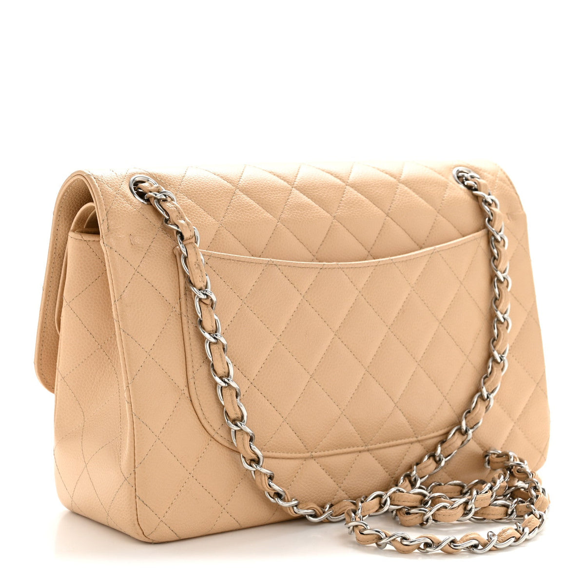 Caviar Quilted Jumbo Double Flap Beige Clair wholesalehk.shop