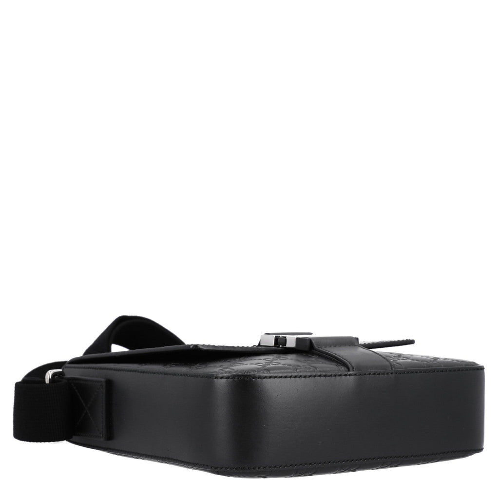 Guccissima Signature Single Buckle Flap Messenger Bag Black £¨ Direct shipment via from wholesalehk.shop