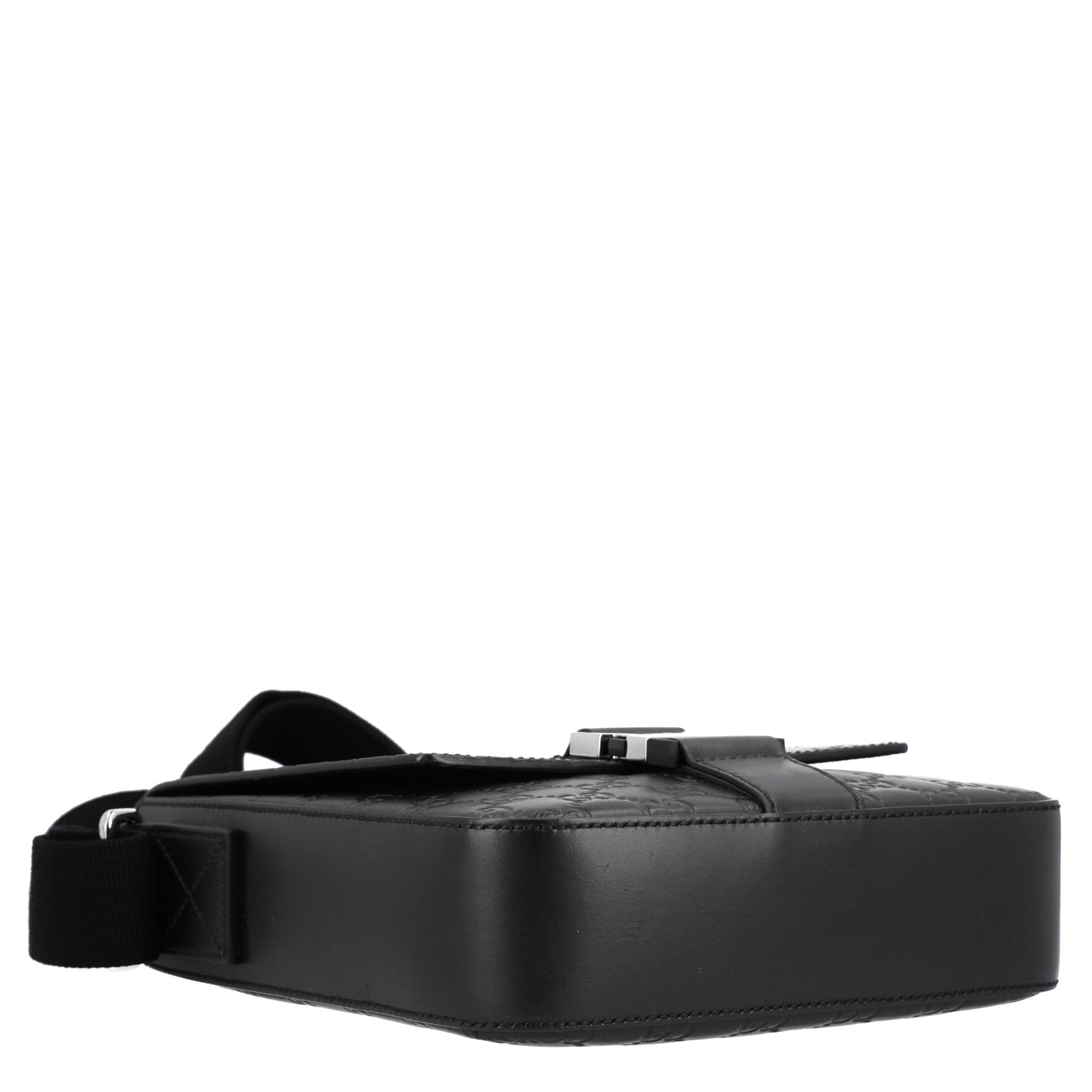 Guccissima Signature Single Buckle Flap Messenger Bag Black £¨ Direct shipment via from wholesalehk.shop