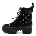 Velvet Calfskin Monogram Laureate Platform Desert Boots 40 Black White £¨ Direct shipment via from wholesalehk.shop