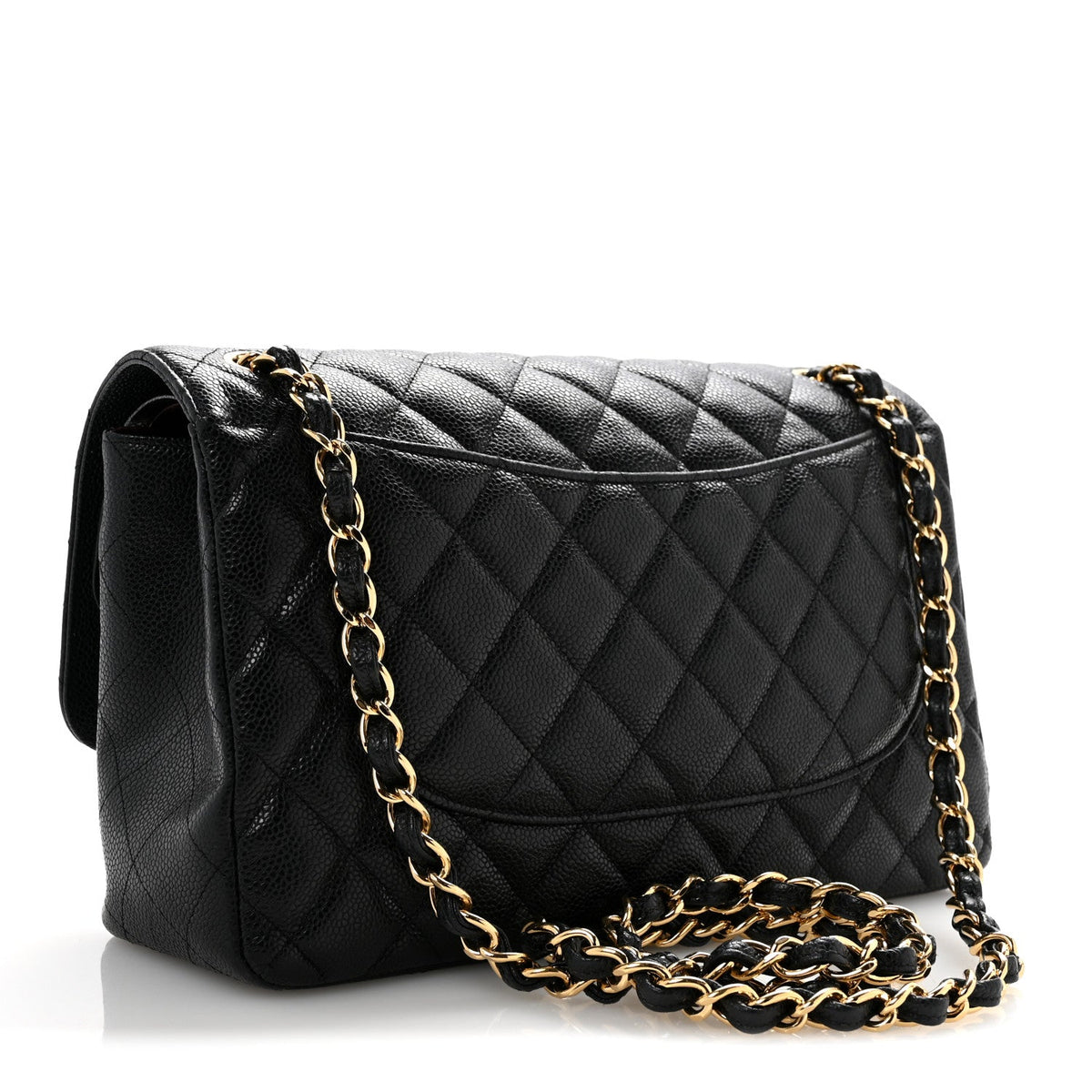 Caviar Quilted Jumbo Double Flap Black wholesalehk.shop