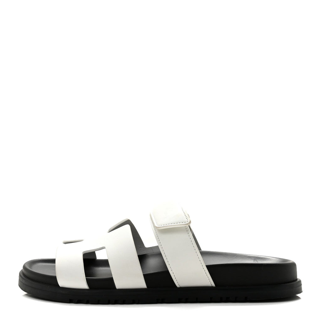 Calfskin Womens Chypre Sandals 38.5 White wholesalehk.shop