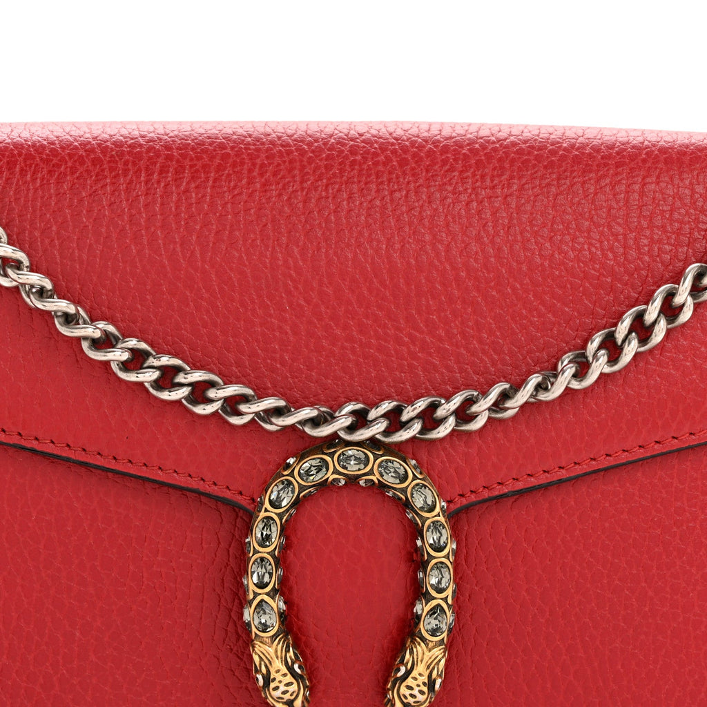 Calfskin Mini Dionysus Chain Wallet Hibiscus Red wholesalehk.shop