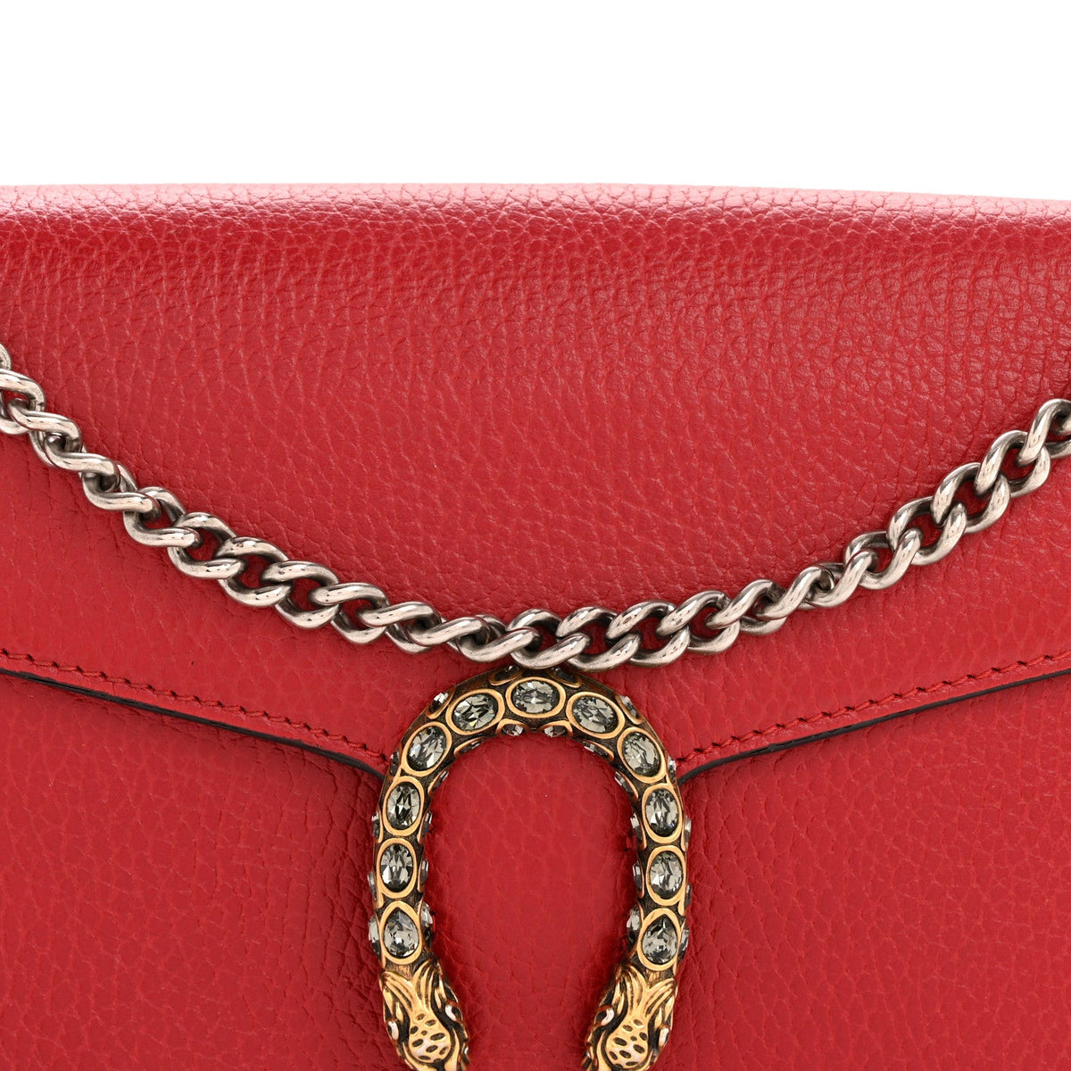 Calfskin Mini Dionysus Chain Wallet Hibiscus Red wholesalehk.shop