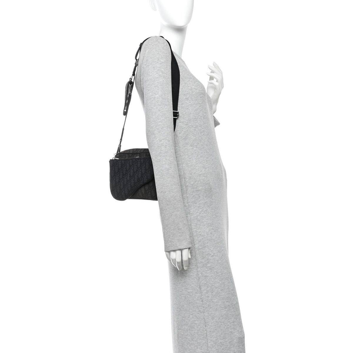 Oblique Saddle Triple Pouch Black wholesalehk.shop