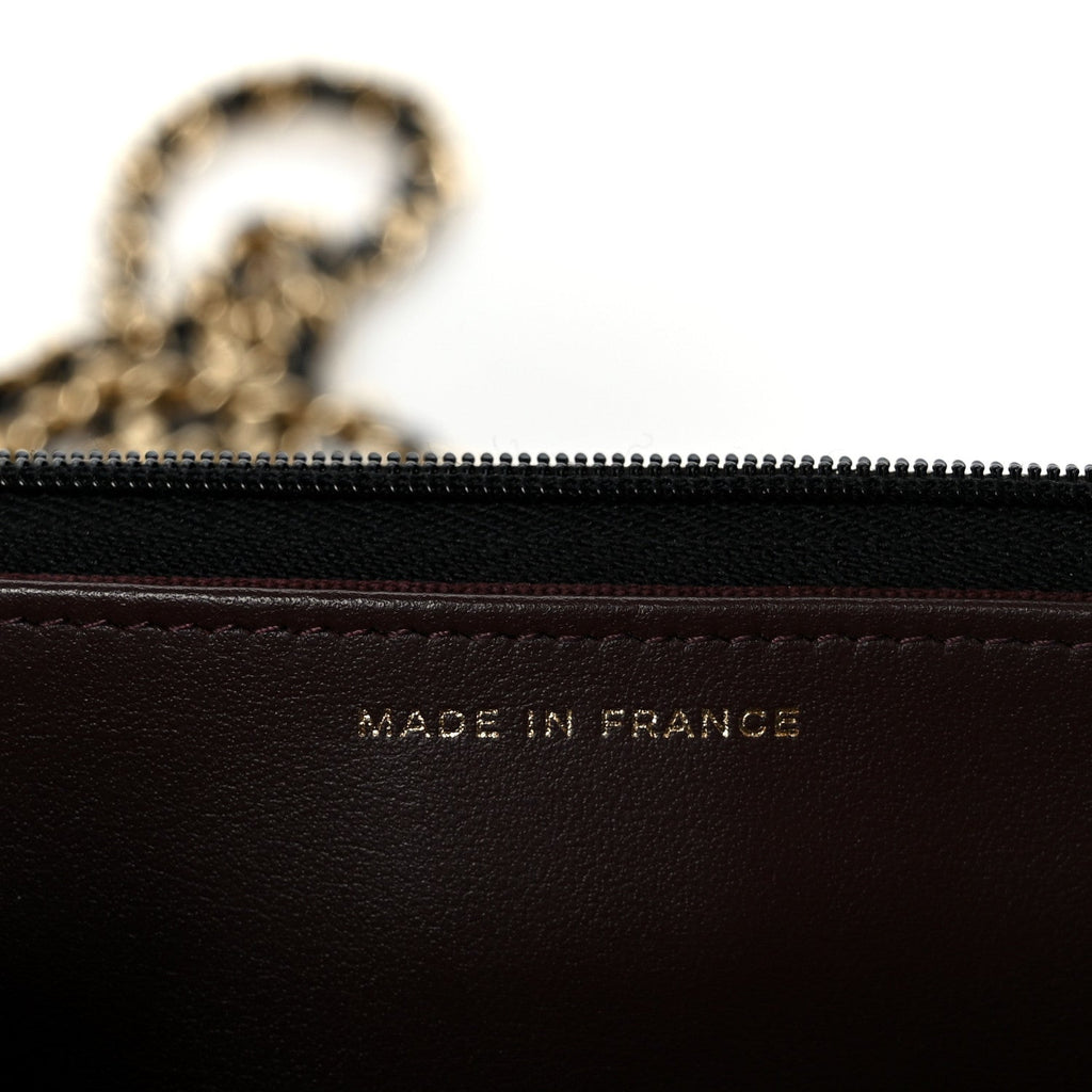 Caviar Quilted CC Turnlock Wallet On Chain WOC Black wholesalehk.shop