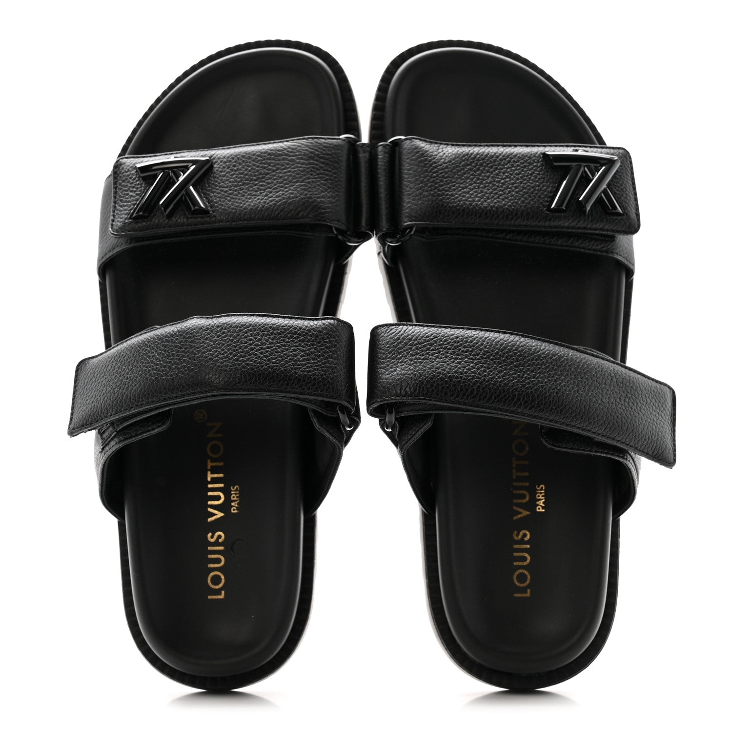 Grained Calfskin Sunset Comfort Flat Sandals 38 Black £¨ Direct shipment via from wholesalehk.shop