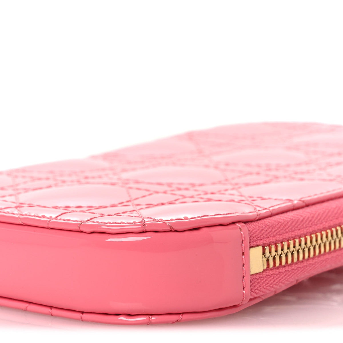 Patent Cannage Lady Dior Phone Holder Pink wholesalehk.shop