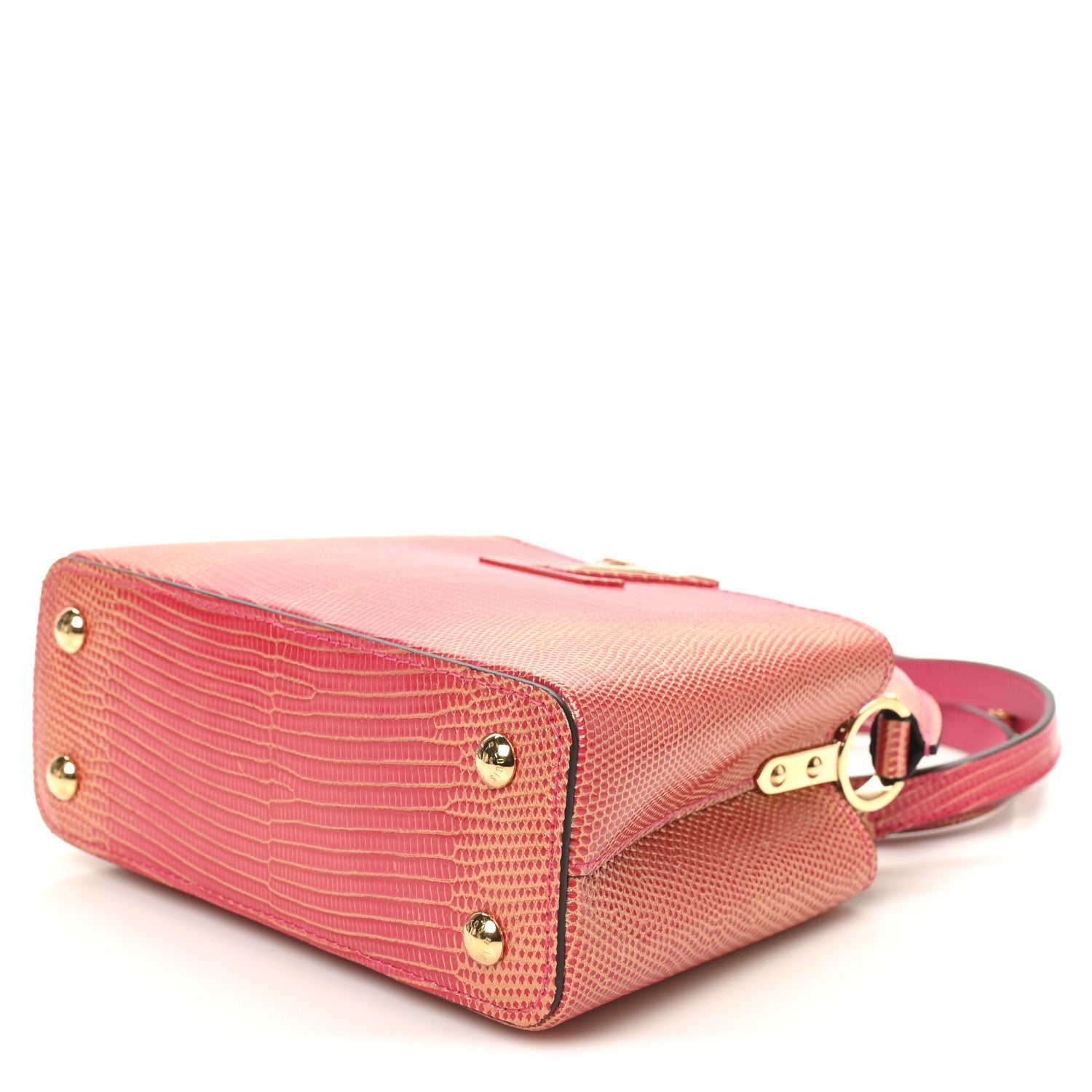 Metallic Lizard Capucines Mini Fuchsia Gold £¨ Direct shipment via from wholesalehk.shop