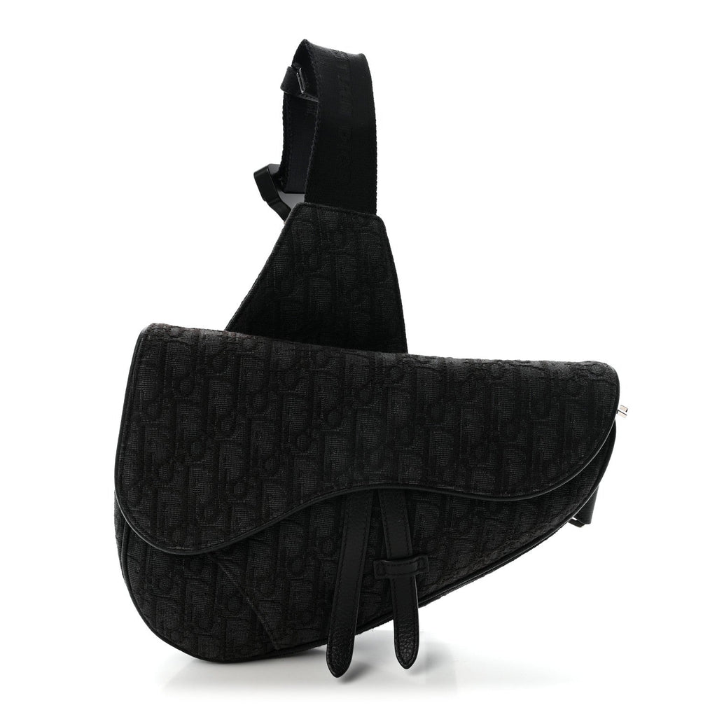 Oblique Mens Saddle Bag Black Blue wholesalehk.shop