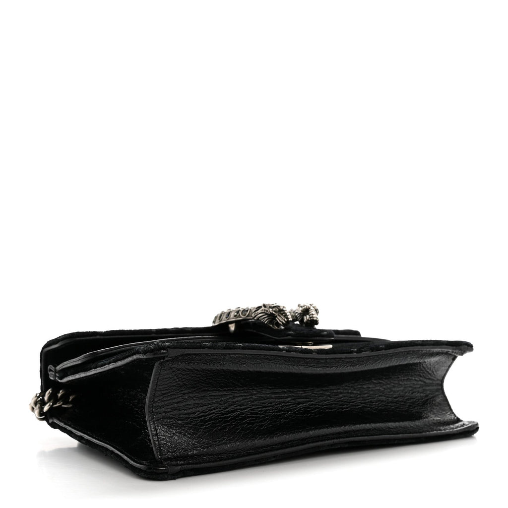 Velvet Skipper Crystal GG Monogram Small Dionysus Shoulder Bag Black Black Diamond wholesalehk.shop