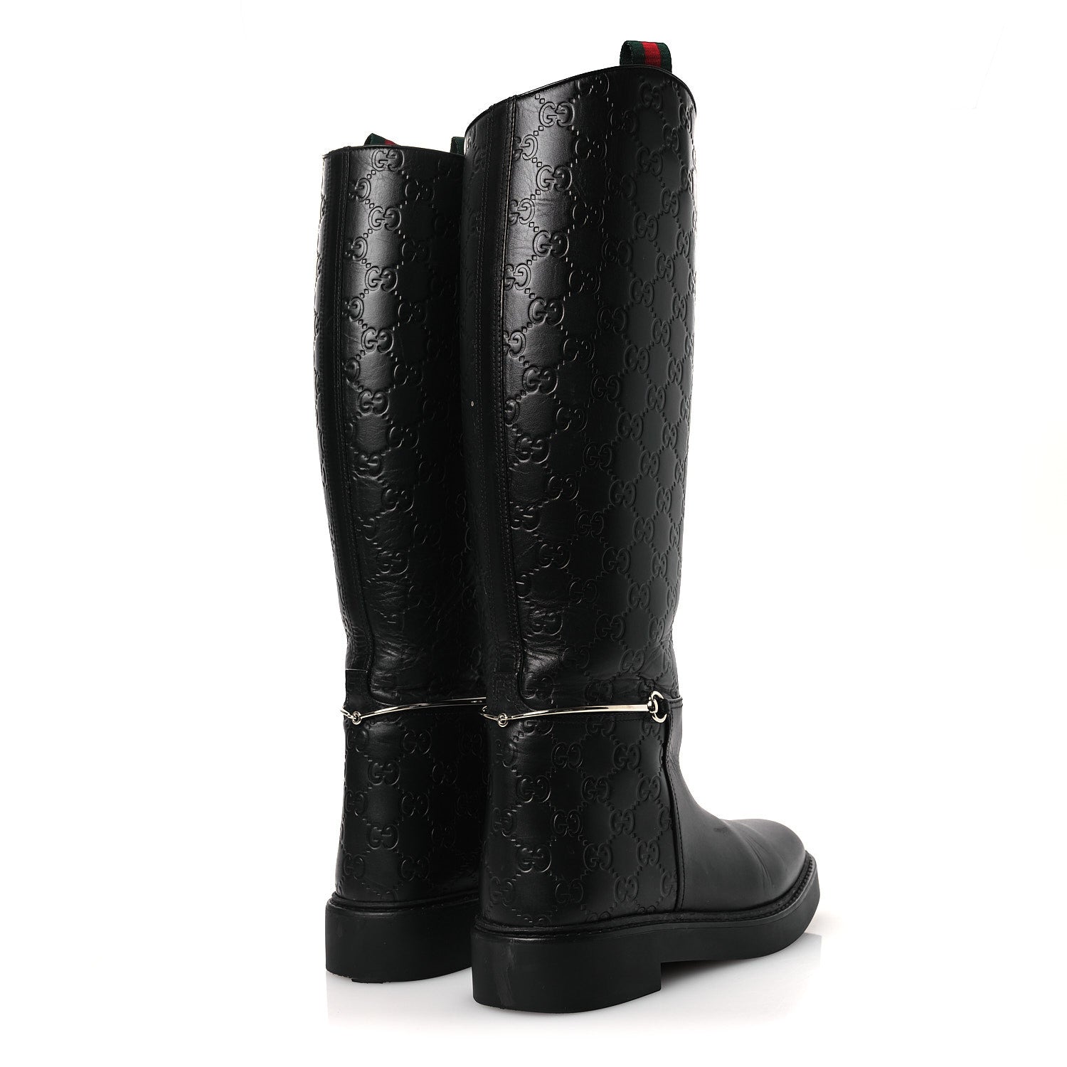 Guccissima Real Betis Glamour Calfskin Michelangelo Slim Horsebit Riding Boots 39.5 Black £¨ Direct shipment via from wholesalehk.shop