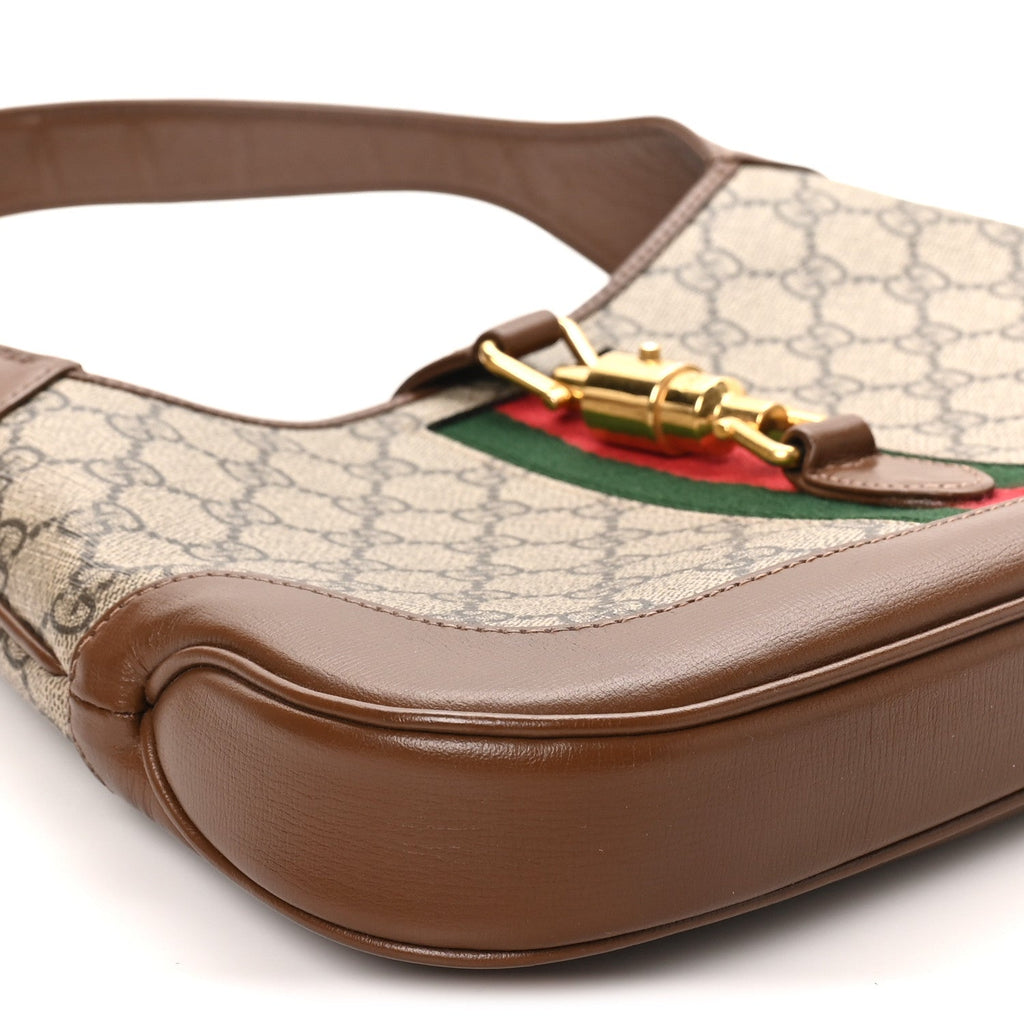 GG Supreme Monogram Azalea Calfskin Web Small Jackie 1961 Hobo Beige Ebony Brown Sugar £¨ Direct shipment via from wholesalehk.shop