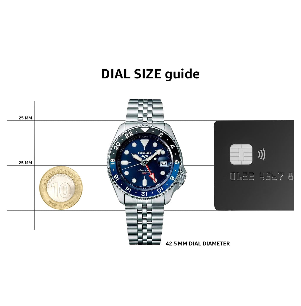 Seiko 5 Sports GMT SKX Automatic Blueberry Dial Silver Steel Strap Watch For Men - SSK003K1 wholesalehk.shop