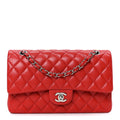 Caviar Quilted Medium Double Flap Red wholesalehk.shop
