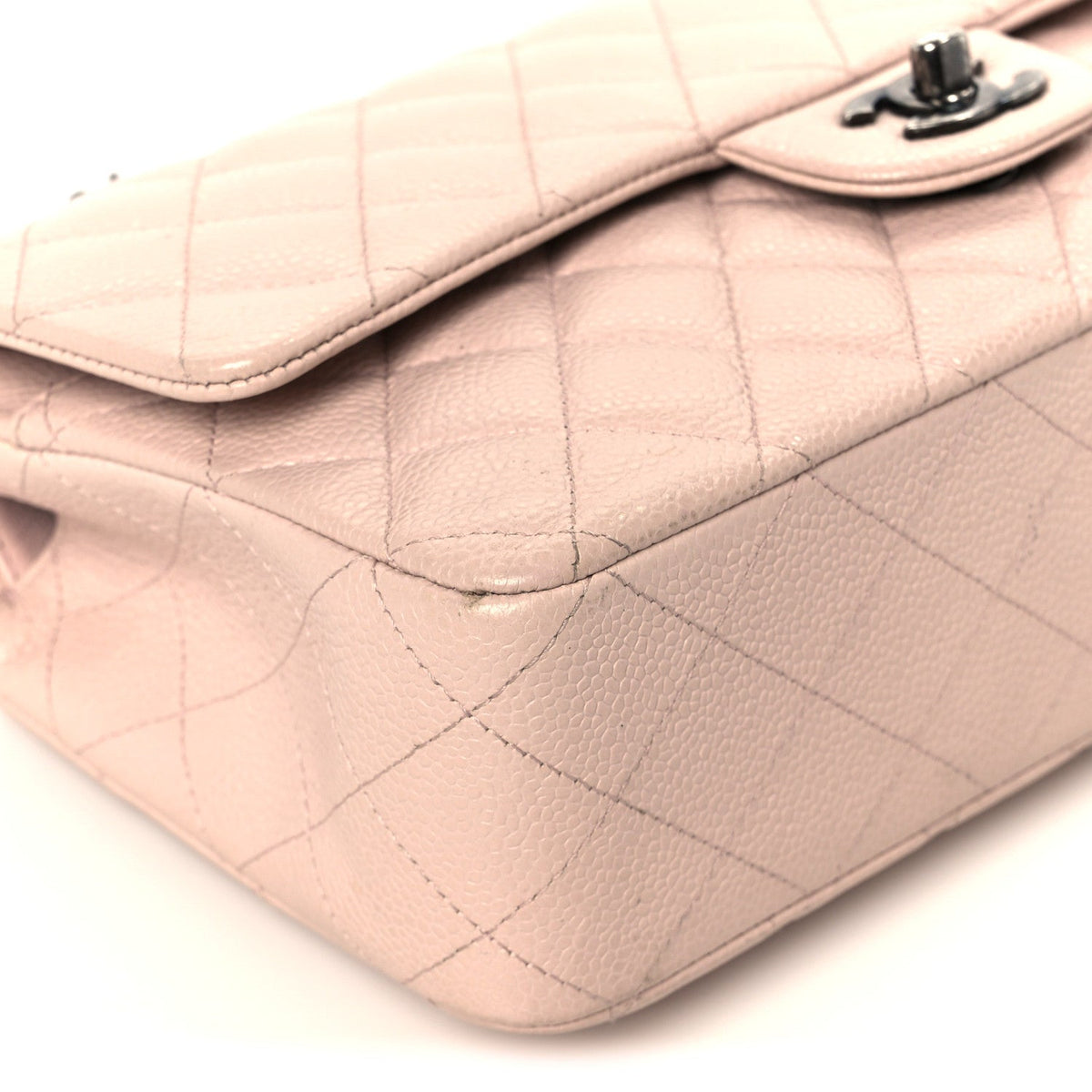 Caviar Quilted Medium Double Flap Light Pink wholesalehk.shop