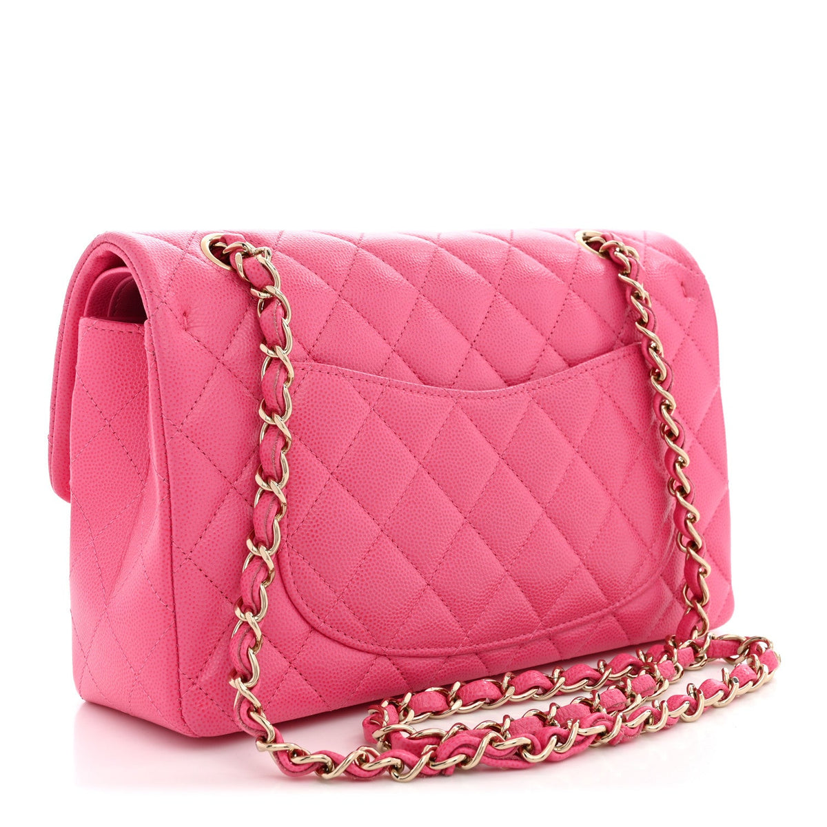Caviar Quilted Small Double Flap Pink wholesalehk.shop