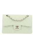 Caviar Quilted Small Double Flap Light Green wholesalehk.shop