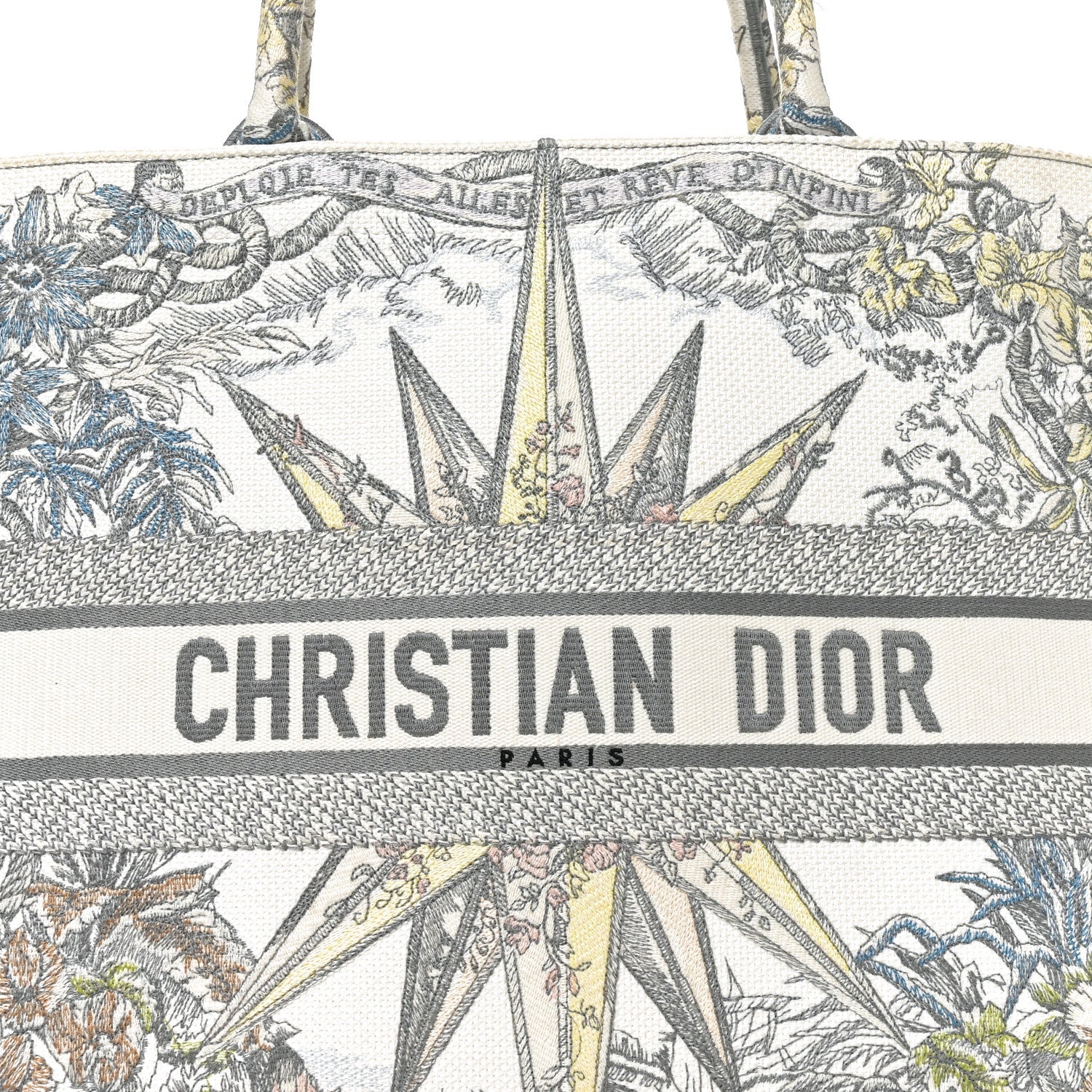 Canvas Embroidered Large Rêve d'Infini Book Tote Multicolor £¨ Direct shipment via from wholesalehk.shop