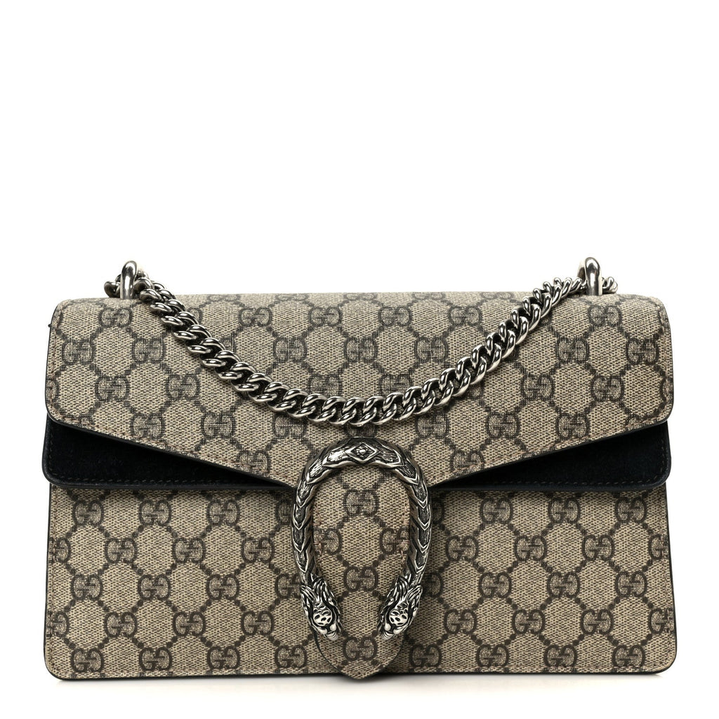 GG Supreme Monogram Small Dionysus Shoulder Bag Black wholesalehk.shop