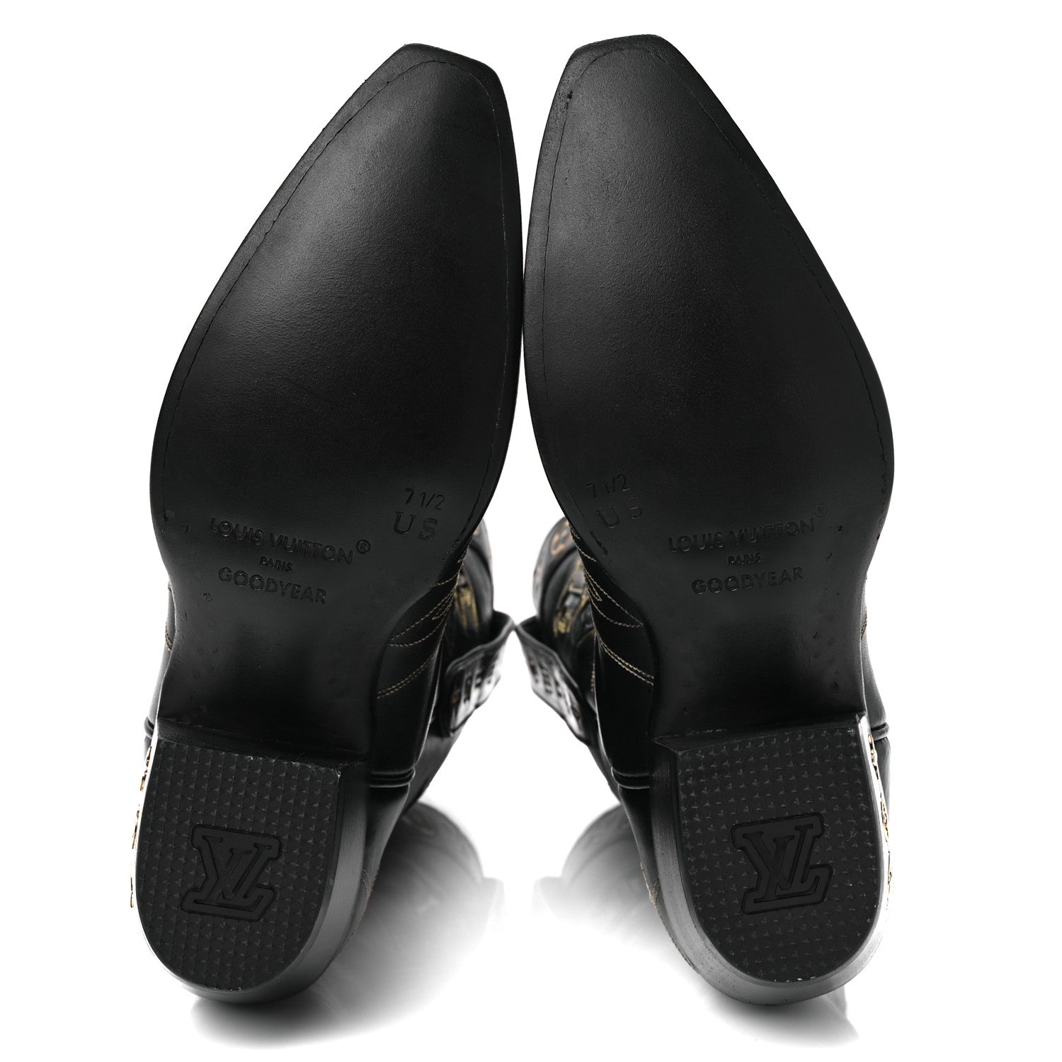 Calfskin LV Texan Mens Rider Boots 7.5 Black Gold £¨ Direct shipment via from wholesalehk.shop