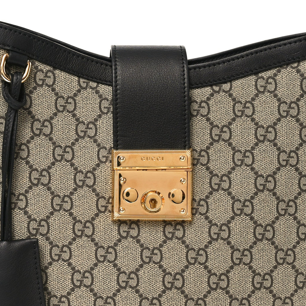 GG Supreme Monogram Medium Padlock Shoulder Bag Black £¨ Direct shipment via from wholesalehk.shop