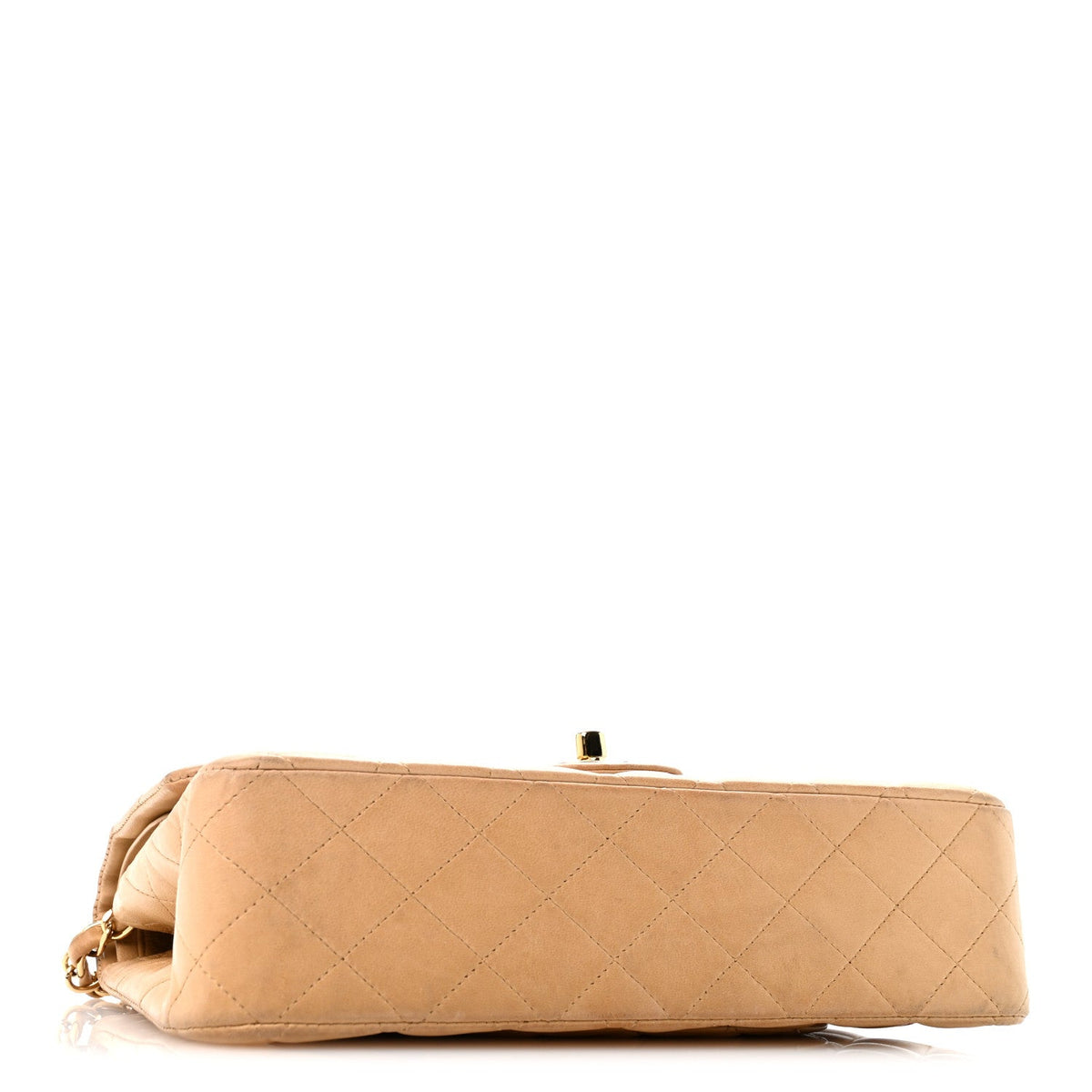 Lambskin Quilted Medium Double Flap Beige wholesalehk.shop