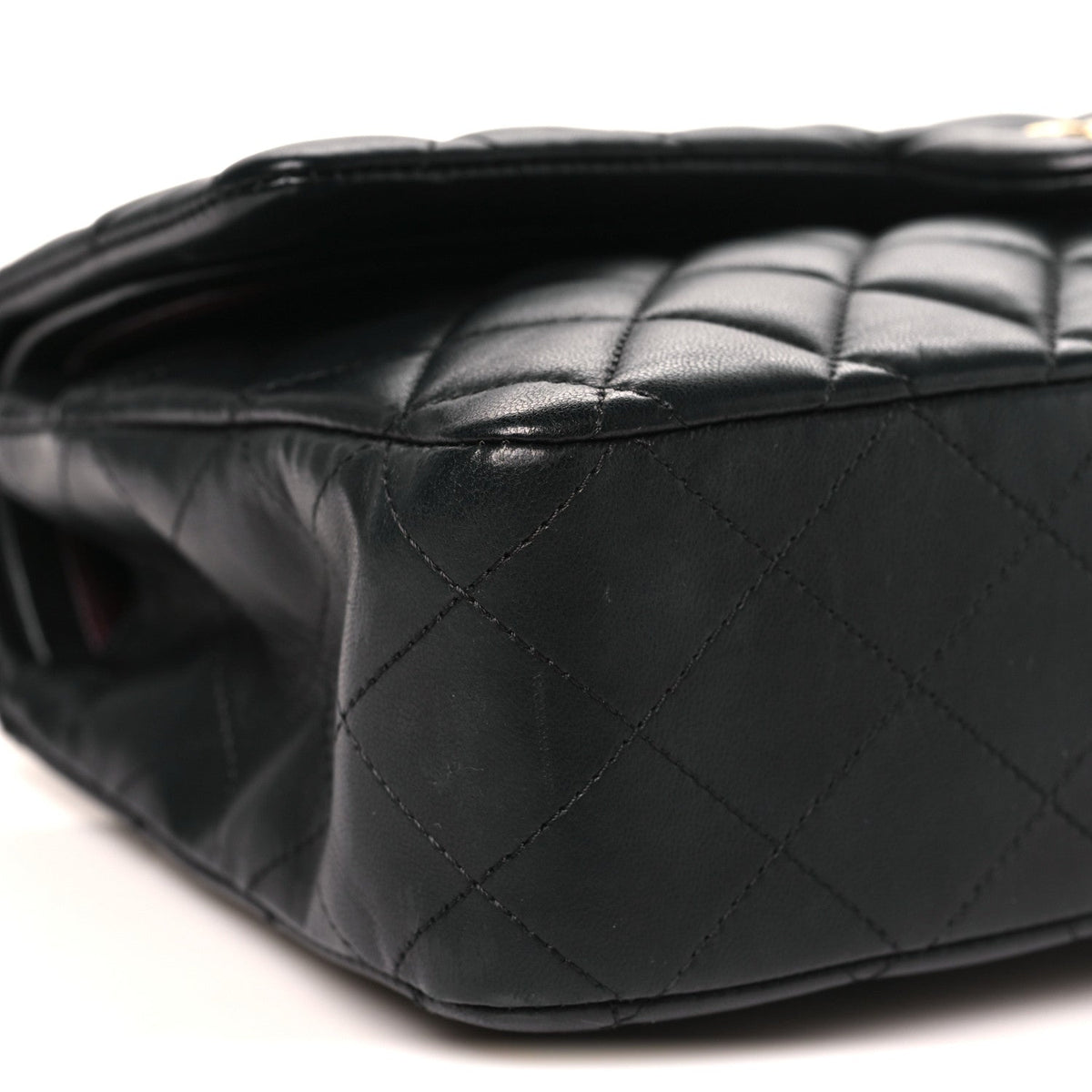 Lambskin Quilted Medium Double Flap Black wholesalehk.shop