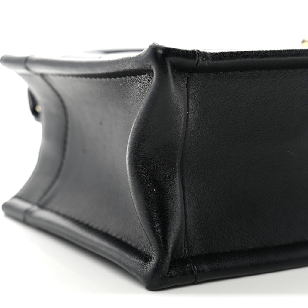 Calfskin Macrocannage Mini Book Tote Black £¨ Direct shipment via from wholesalehk.shop