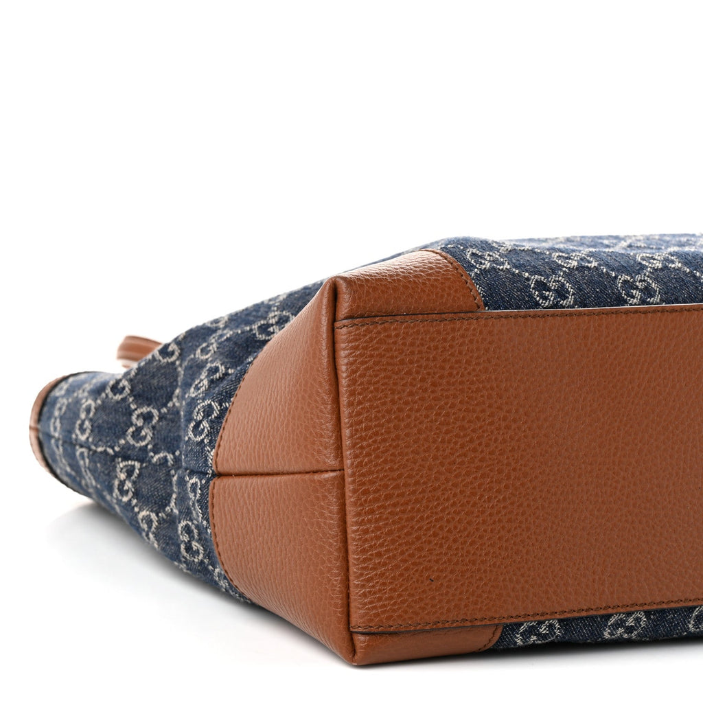New Denim GG Monogram Medium Ophidia Shopping Tote Blue Tea Cuir wholesalehk.shop