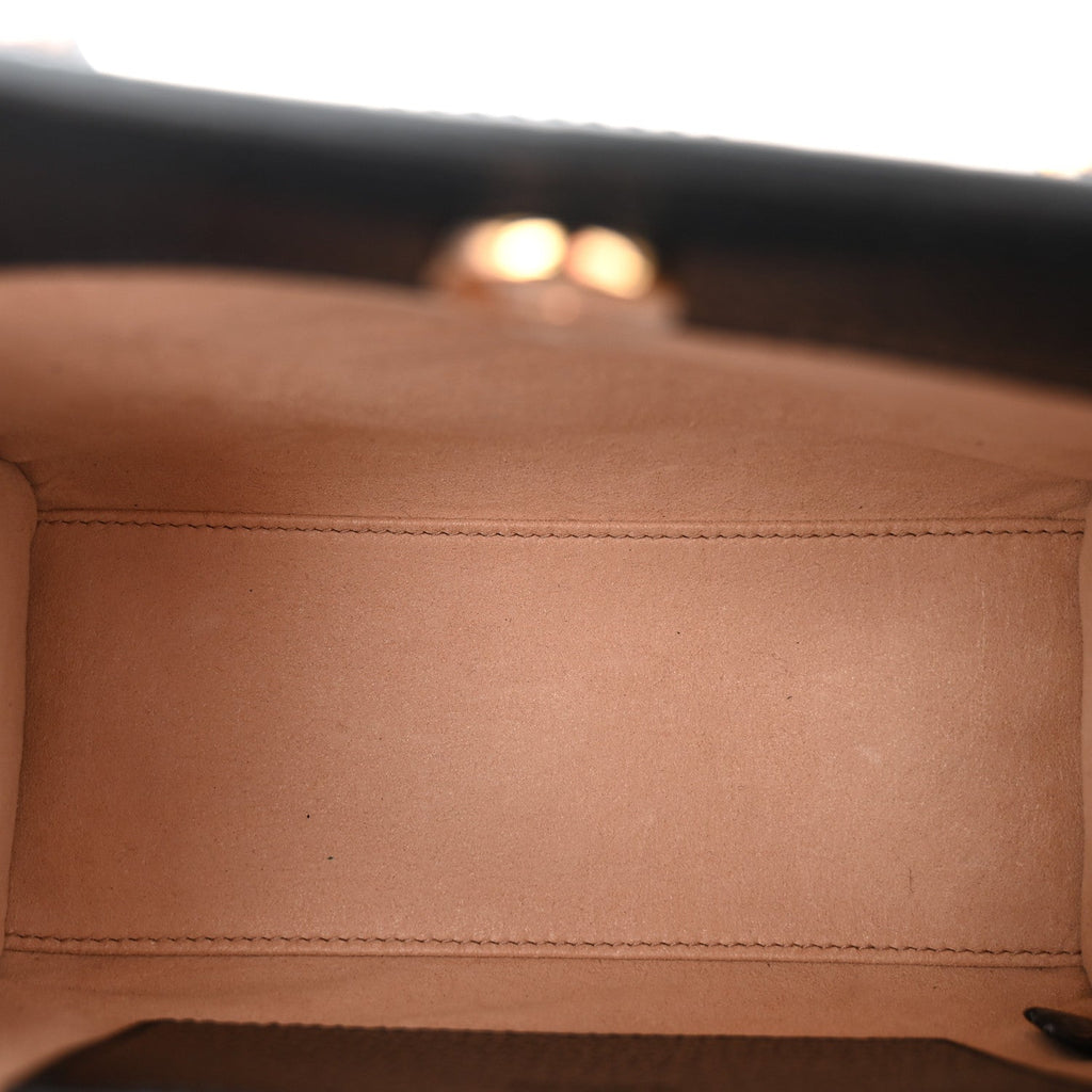 Textured Dollar Calfskin Web Mini Diana Tote Bag Black wholesalehk.shop