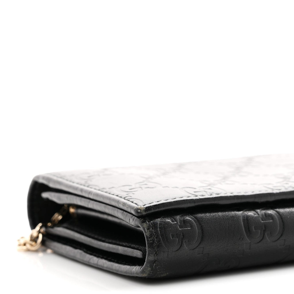 Guccissima Margaux Calfskin Metal Bar Chain Wallet Black £¨ Direct shipment via from wholesalehk.shop